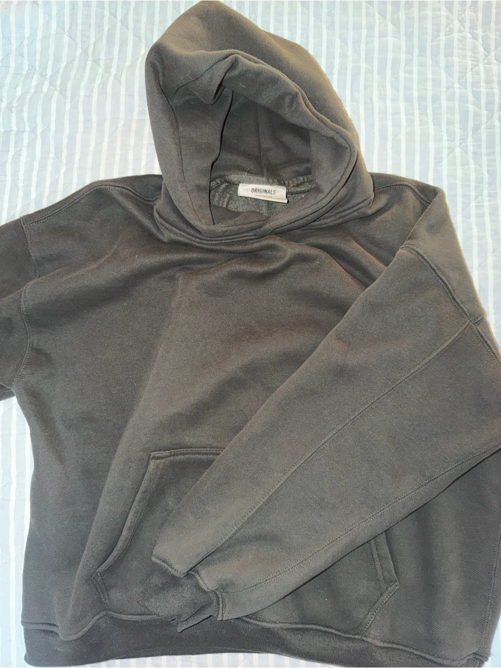 Originals Boxy Deep Olive Green/Gray Hoodie